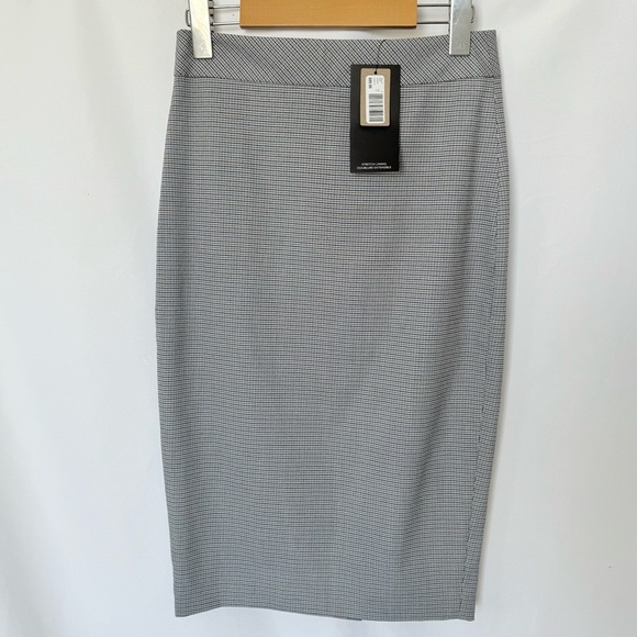 RW&CO. Houndstooth Pencil Skirt Gray Stretch Lined Size 2 - Picture 2 of 7
